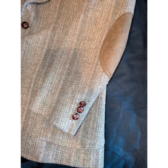 Vintage Pendleton Tweed Wool Western Style Blazer Leather Elbows and Shoulder 42 - Picture 4 of 10